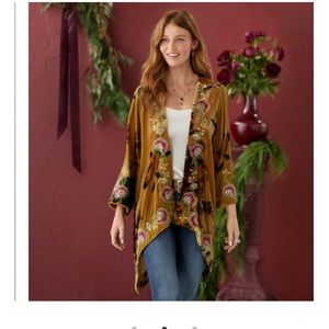 STUNNING flowing velvet kimono from Sundance! Embroidered, beaded & sequined.